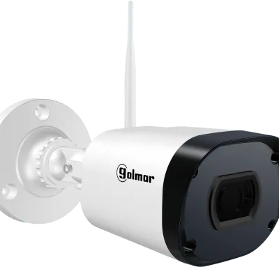 Cámara tipo bala con conexión WiFi e iluminación infrarroja.
